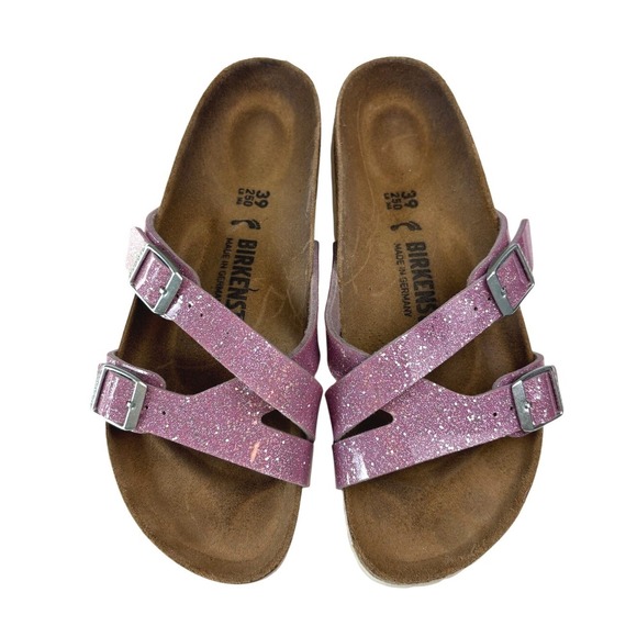 Birkenstock Shoes - Birkenstock Franca Sandals Pink Glitter Women 39 Cosmic Sparkle Orchid Strappy